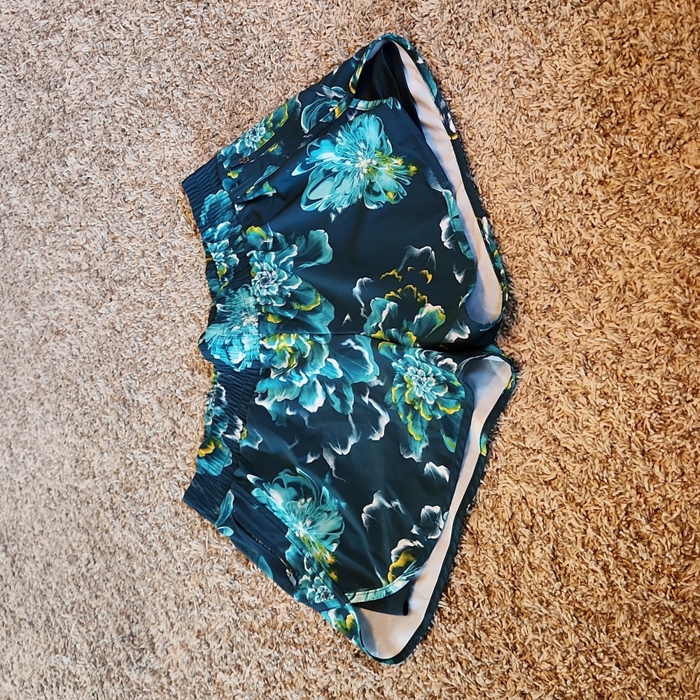 Avia Floral Running Shorts with Bike Shorts underneath